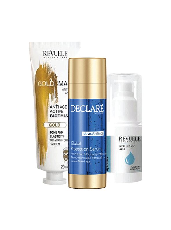Golden Squad-Bundle-Revuele-Hyaluronic Acid-Moisturizing Cream-Anti Aging-protection serum