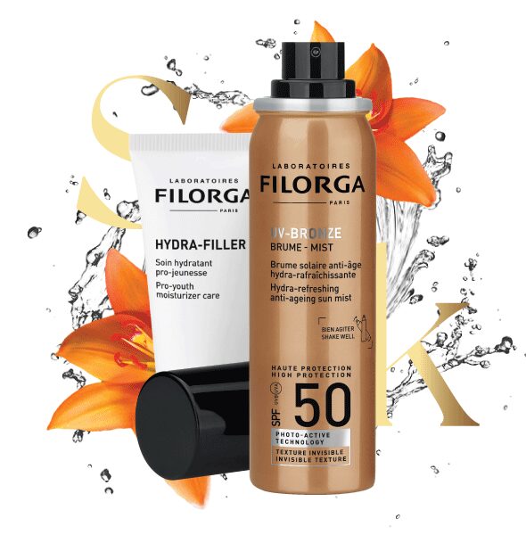 Filorga-Go young-Hydrate-Uv bronze-spf50-Hydra filler-moisturizer-mist